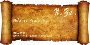 Nán Zsóka névjegykártya